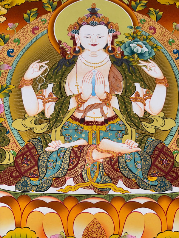 Chenrezig Thangka - Art Of Tibet