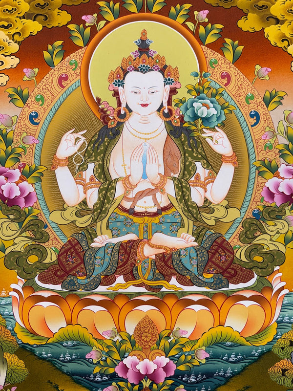 Chenrezig Thangka - Art Of Tibet