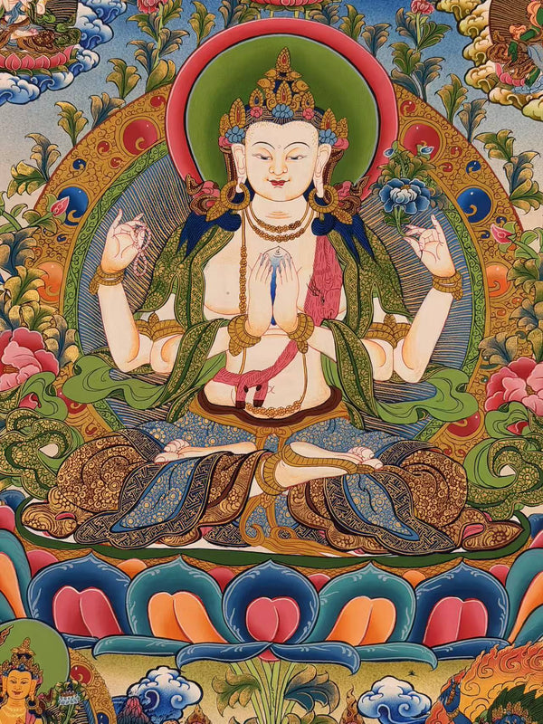 Chenrezig Thangka - Art Of Tibet