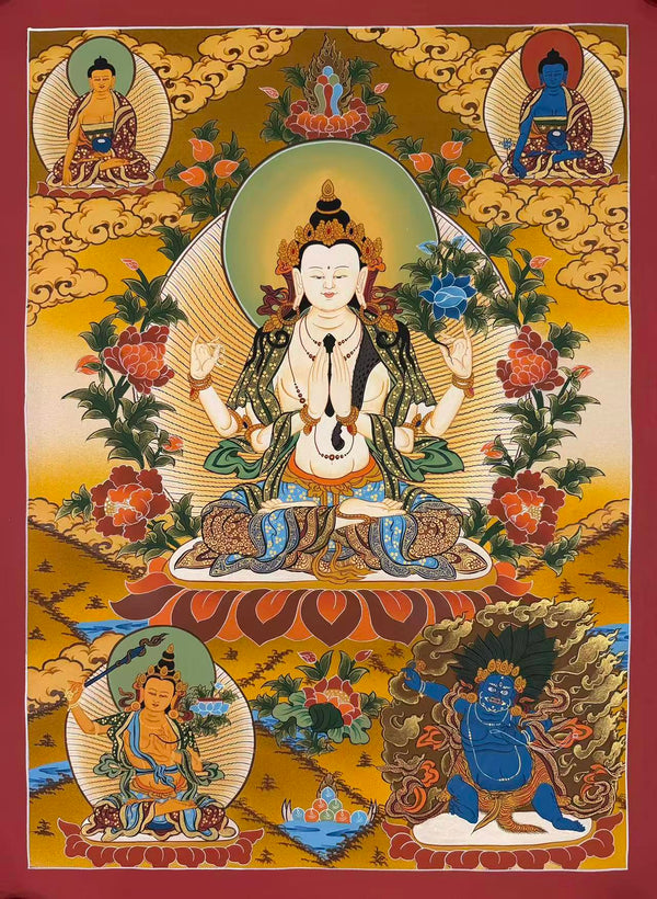 Chenrezig Thangka - Art Of Tibet