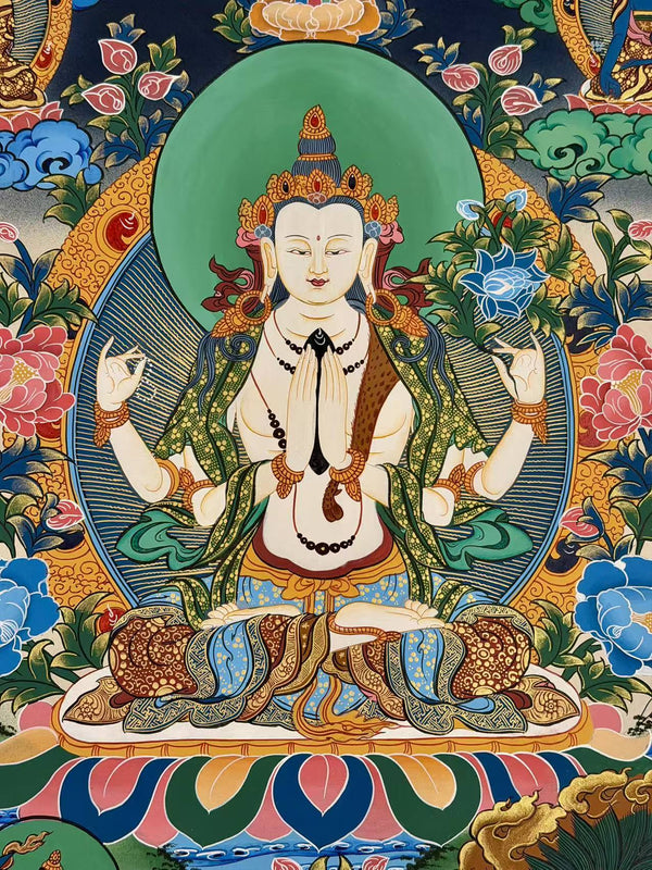 Chenrezig Thangka Painting - Art Of Tibet