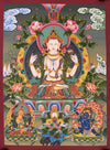 Chenrezig Thangka Painting - Art Of Tibet