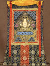 Chenrezig Thangka Painting - Silk Framed - Art Of Tibet