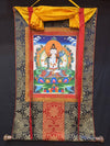 Chenrezig Thangka Painting - Silk Framed - Art Of Tibet