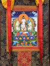 Chenrezig Thangka Painting - Silk Framed - Art Of Tibet