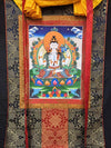Chenrezig Thangka Painting - Silk Framed - Art Of Tibet