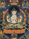 Chenrezig Thangka Painting - Silk Framed - Art Of Tibet