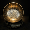 Chenrezig with Eight Auspicious Symbols Carved Singing Bowl - Art Of Tibet