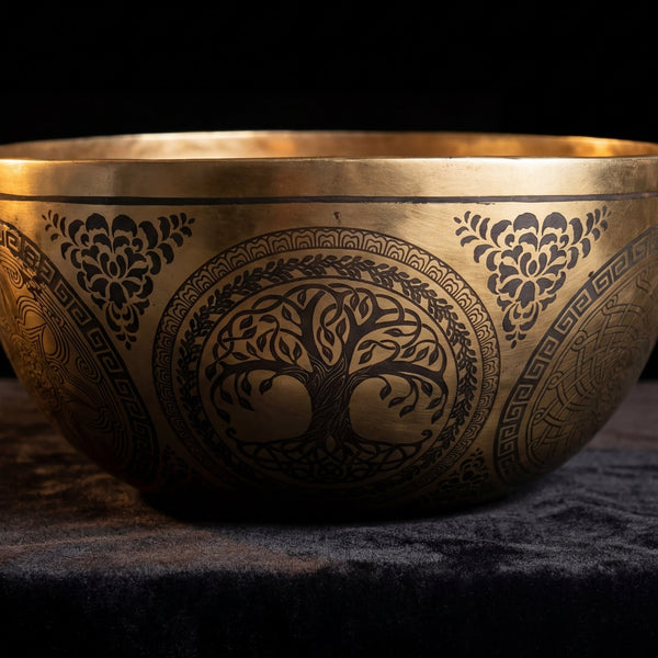 Giant Buddha Feet Standing Singing Bowl - Art Of Tibet