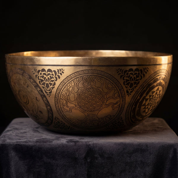 Giant Buddha Feet Standing Singing Bowl - Art Of Tibet