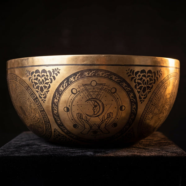 Giant Buddha Feet Standing Singing Bowl - Art Of Tibet