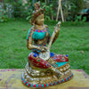 Goddess Saraswati Bronze Statue with Stone Inlaid - Art Of Tibet