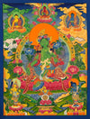 Green Tara Large Thangka - Art Of Tibet