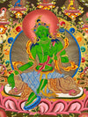 Green Tara Large Thangka - Art Of Tibet