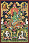 Green Tara Large Thangka - Art Of Tibet