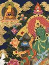 Green Tara Large Thangka - Art Of Tibet
