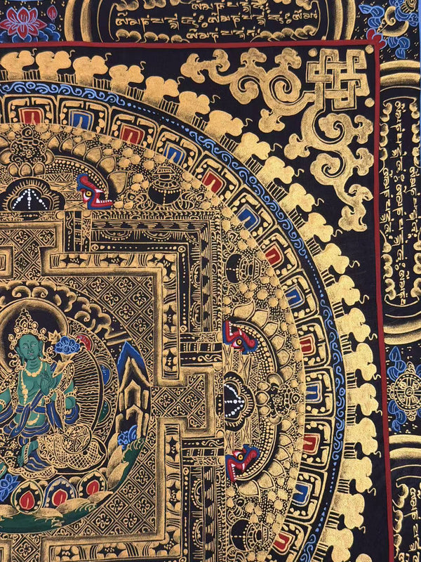Green Tara Mandala Thangka - Art Of Tibet