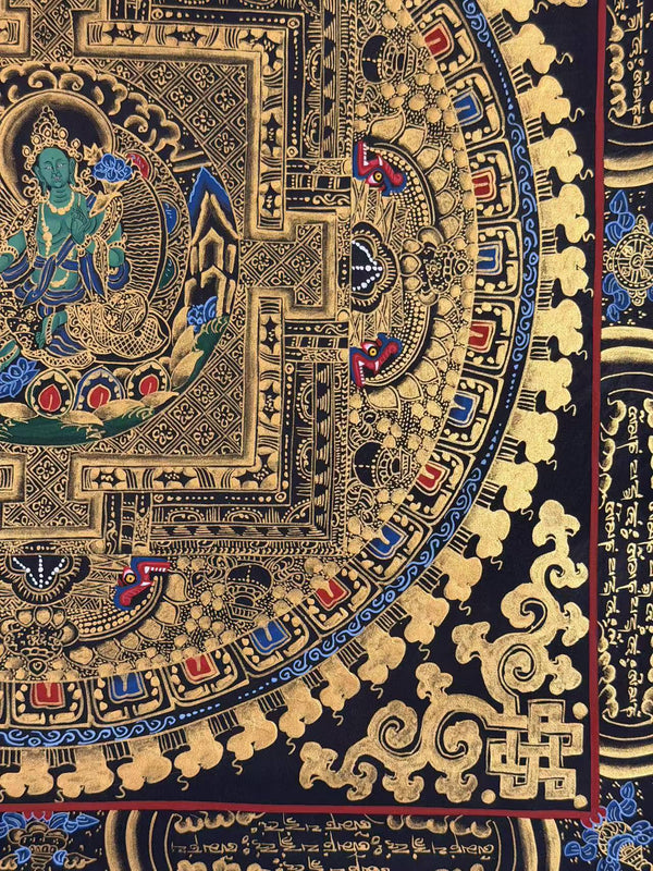 Green Tara Mandala Thangka - Art Of Tibet