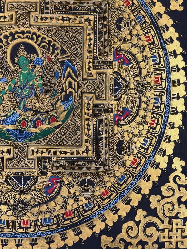 Green Tara Mandala Thangka - Art Of Tibet