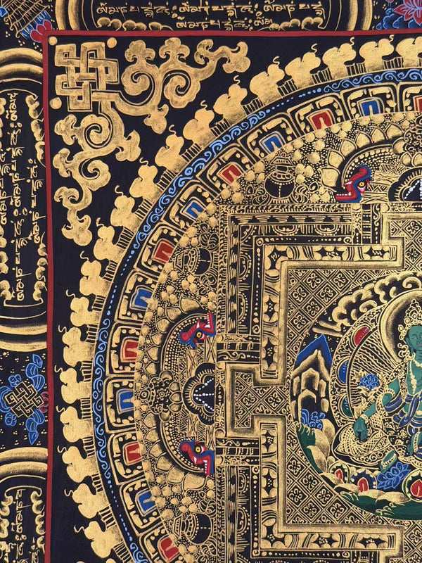 Green Tara Mandala Thangka - Art Of Tibet