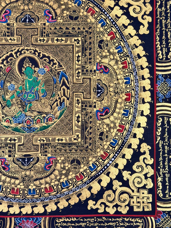 Green Tara Mandala Thangka - Art Of Tibet