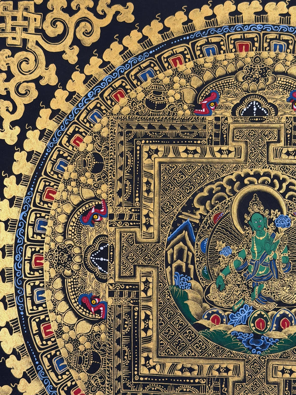Green Tara Mandala Thangka - Art Of Tibet