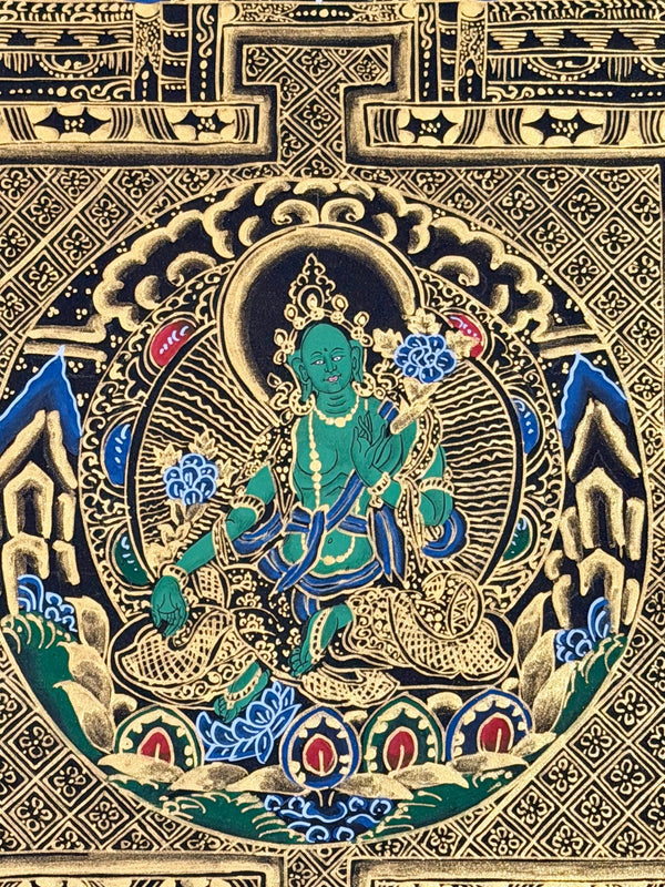 Green Tara Mandala Thangka - Art Of Tibet