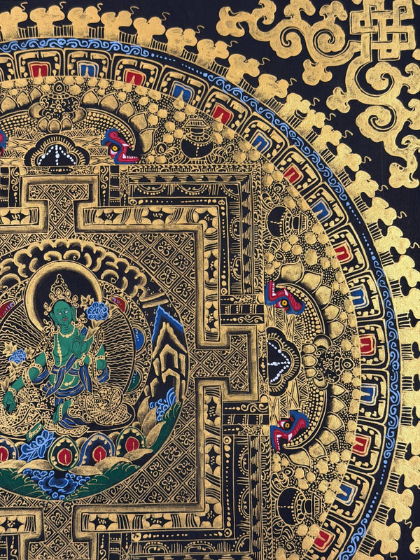 Green Tara Mandala Thangka - Art Of Tibet