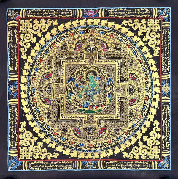 Green Tara Mandala Thangka - Art Of Tibet