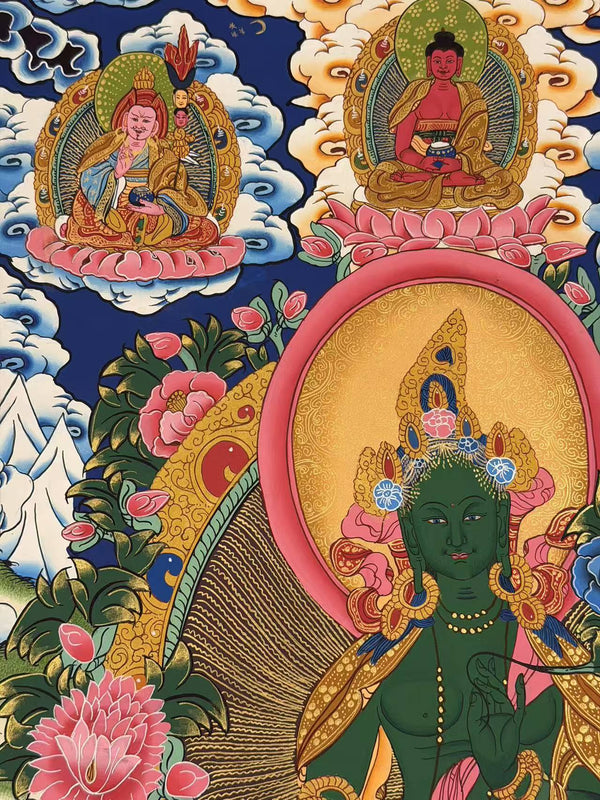 Green Tara Thangka - Art Of Tibet