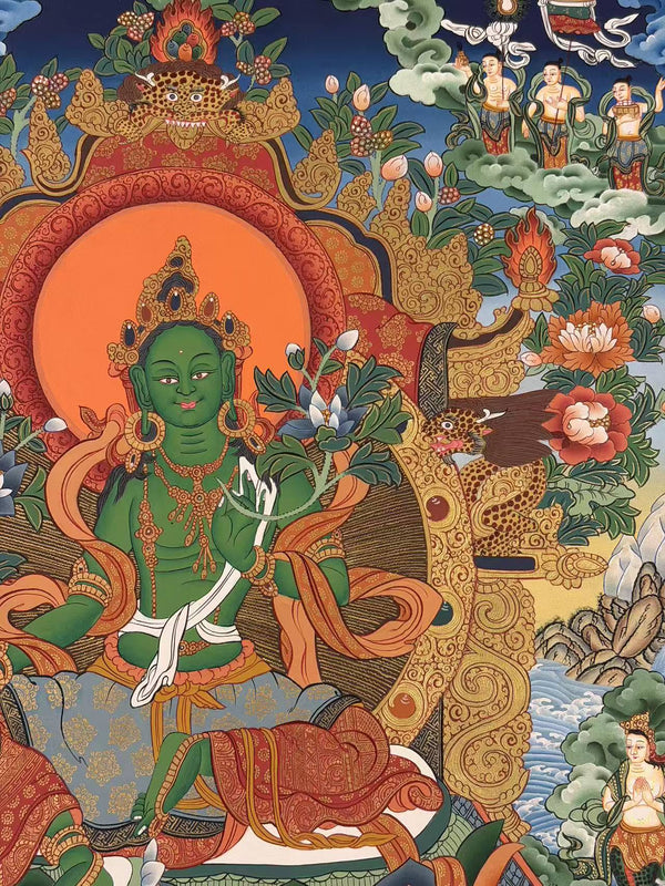 Green Tara Thangka - Art Of Tibet