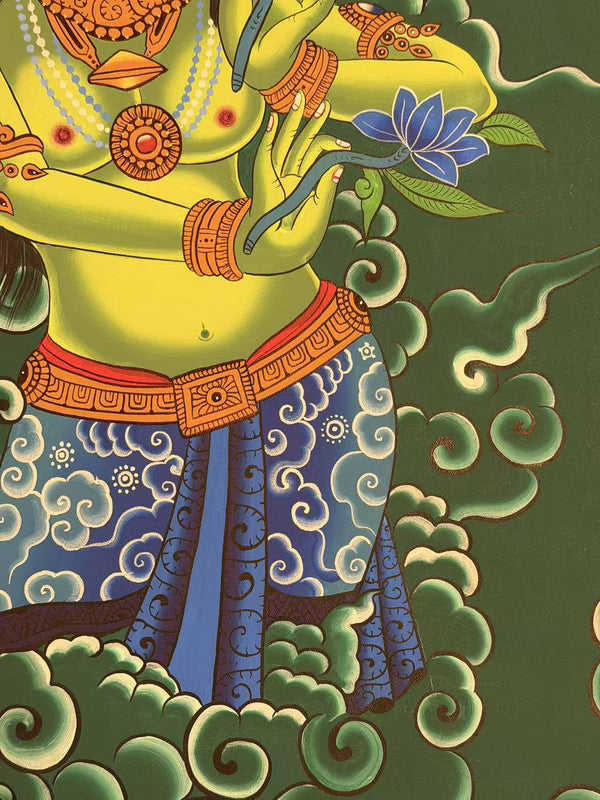 Green Tara Thangka - Art Of Tibet
