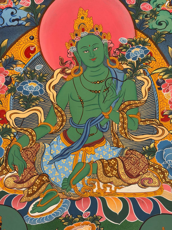 Green Tara Thangka - Art Of Tibet