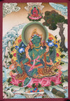 Green Tara Thangka - Art Of Tibet