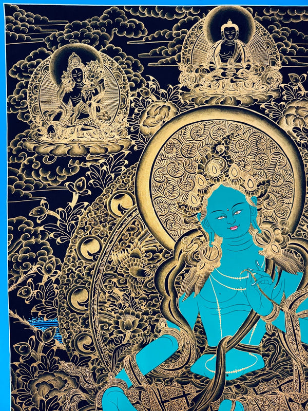 Green Tara Thangka - Art Of Tibet