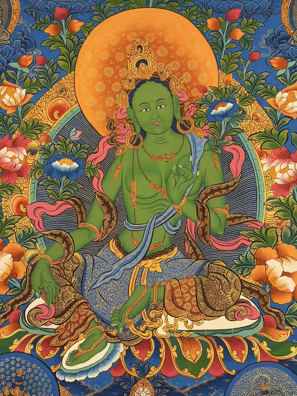 Green Tara Thangka - Art Of Tibet