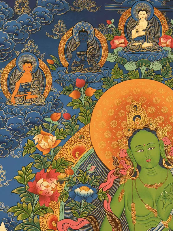 Green Tara Thangka - Art Of Tibet