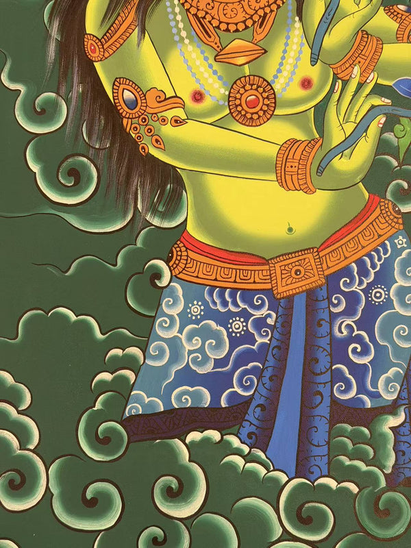 Green Tara Thangka - Art Of Tibet