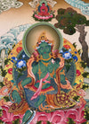 Green Tara Thangka - Art Of Tibet