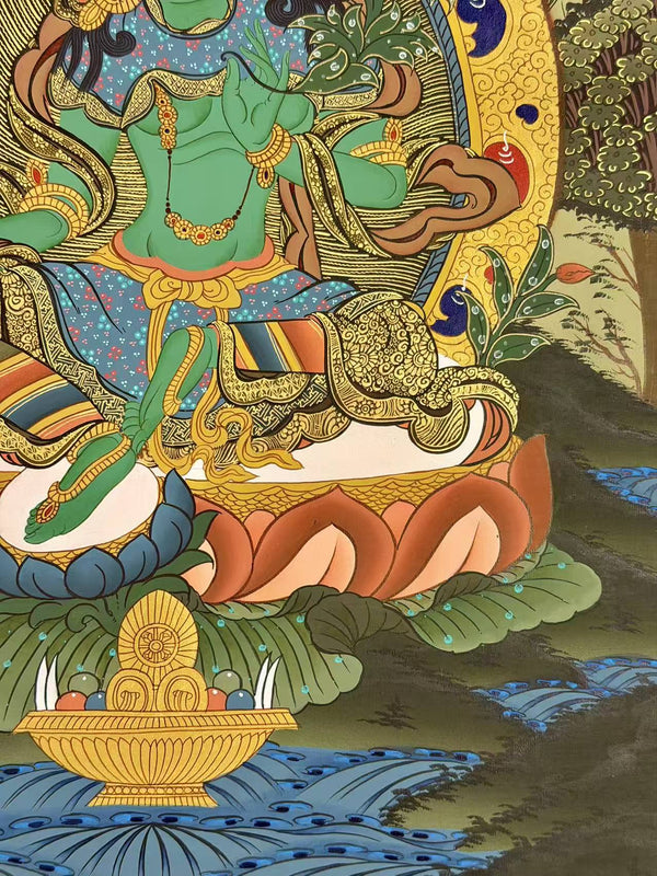 Green Tara Thangka - Art Of Tibet