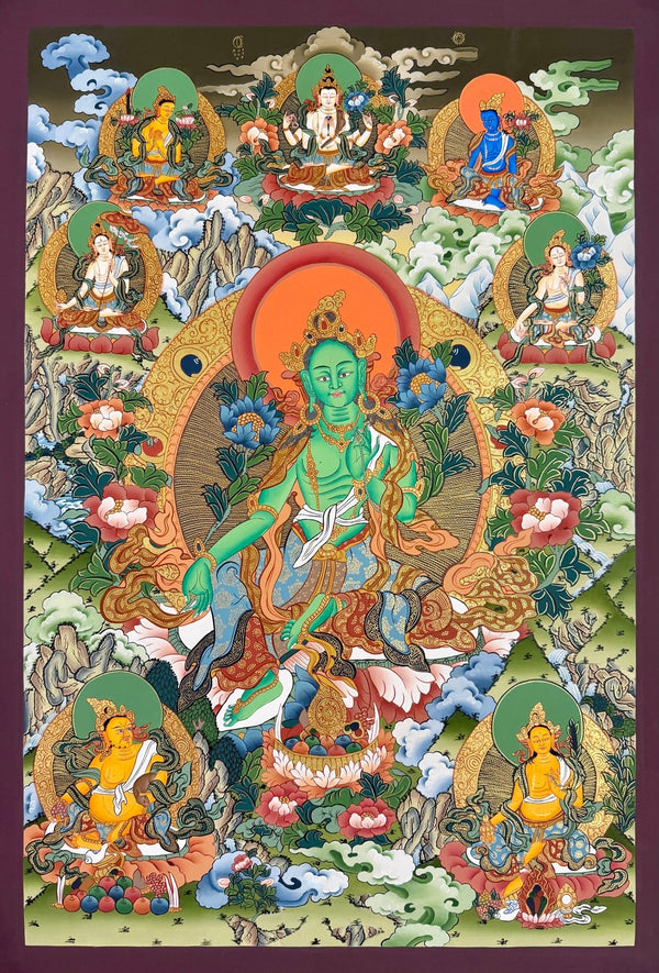 Green Tara Thangka - Art Of Tibet