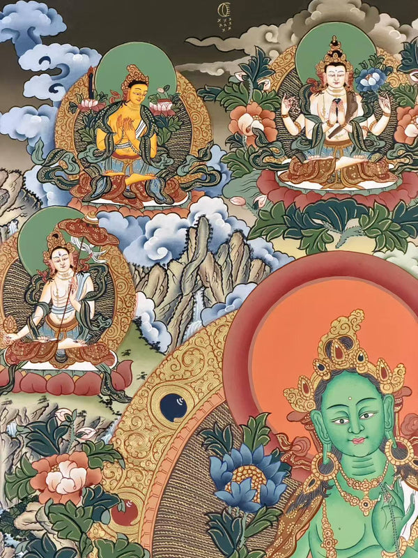 Green Tara Thangka - Art Of Tibet