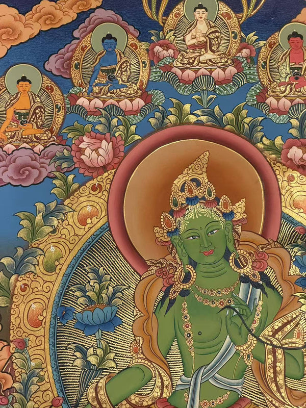 Green Tara Thangka - Art Of Tibet