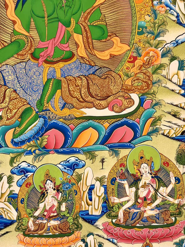 Green Tara Thangka - Art Of Tibet