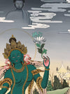 Green Tara Thangka - Art Of Tibet