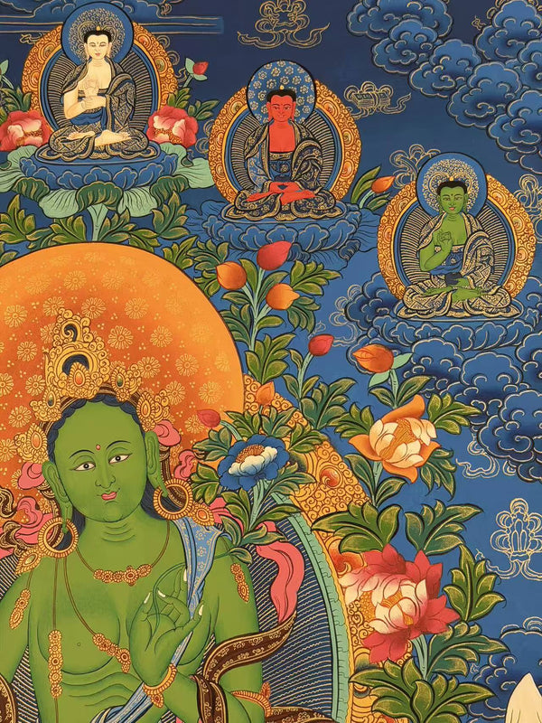 Green Tara Thangka - Art Of Tibet