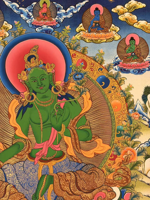 Green Tara Thangka - Art Of Tibet