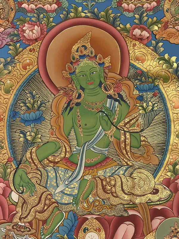Green Tara Thangka - Art Of Tibet
