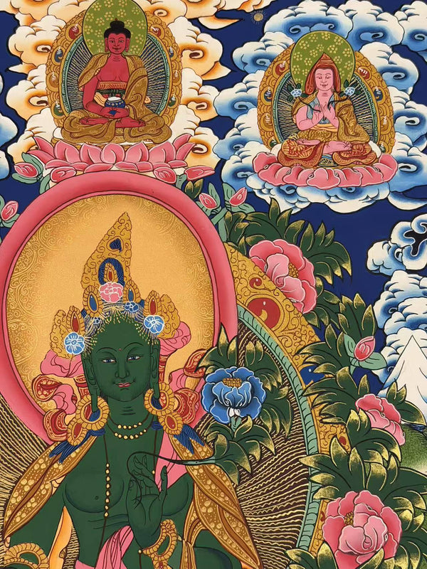 Green Tara Thangka - Art Of Tibet