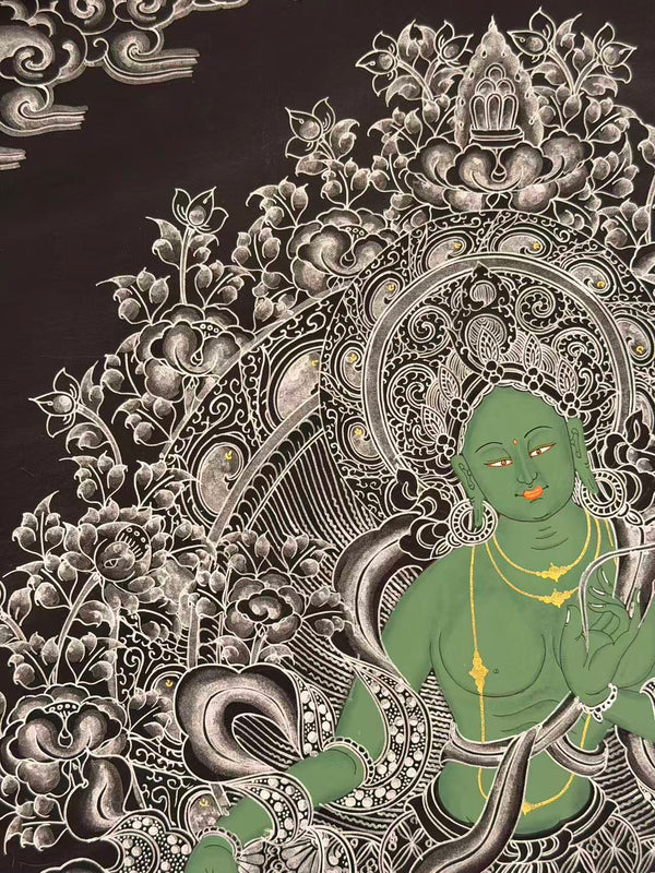 Green Tara Thangka - Art Of Tibet